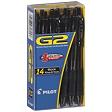 G2 Pilot 14ct Retractable Gel Ink Fine Point .7mm Black Pens Smear Proof  -- US Delivery