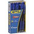 G2 Pilot 14ct Retractable Blue Gel Ink Fine Point .7mm Pens Smear Proof  -- US Delivery