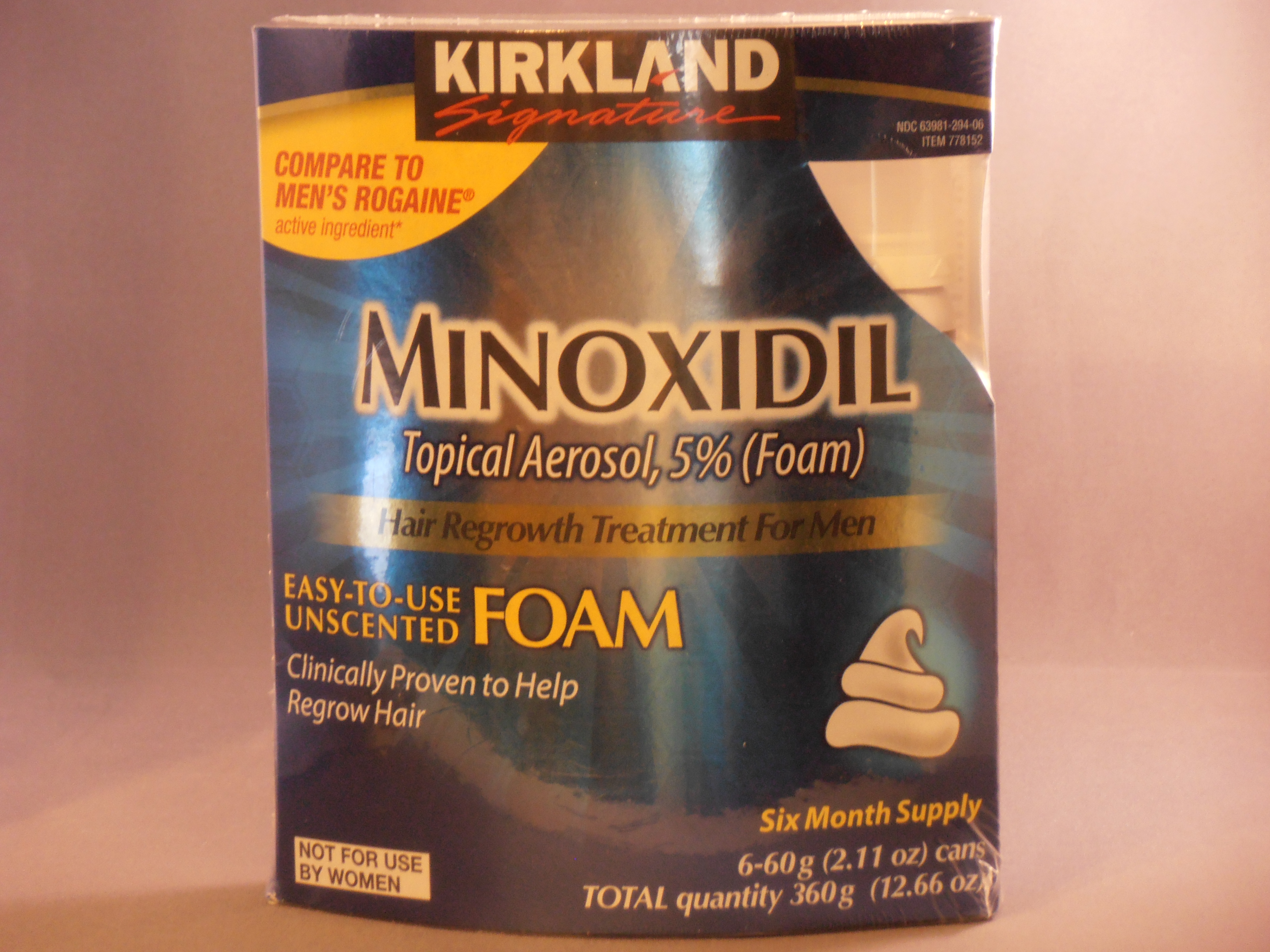 KIRKLAND Mens 5% Minoxidil Foam 6 Month Supply Boxed -- US Delivery