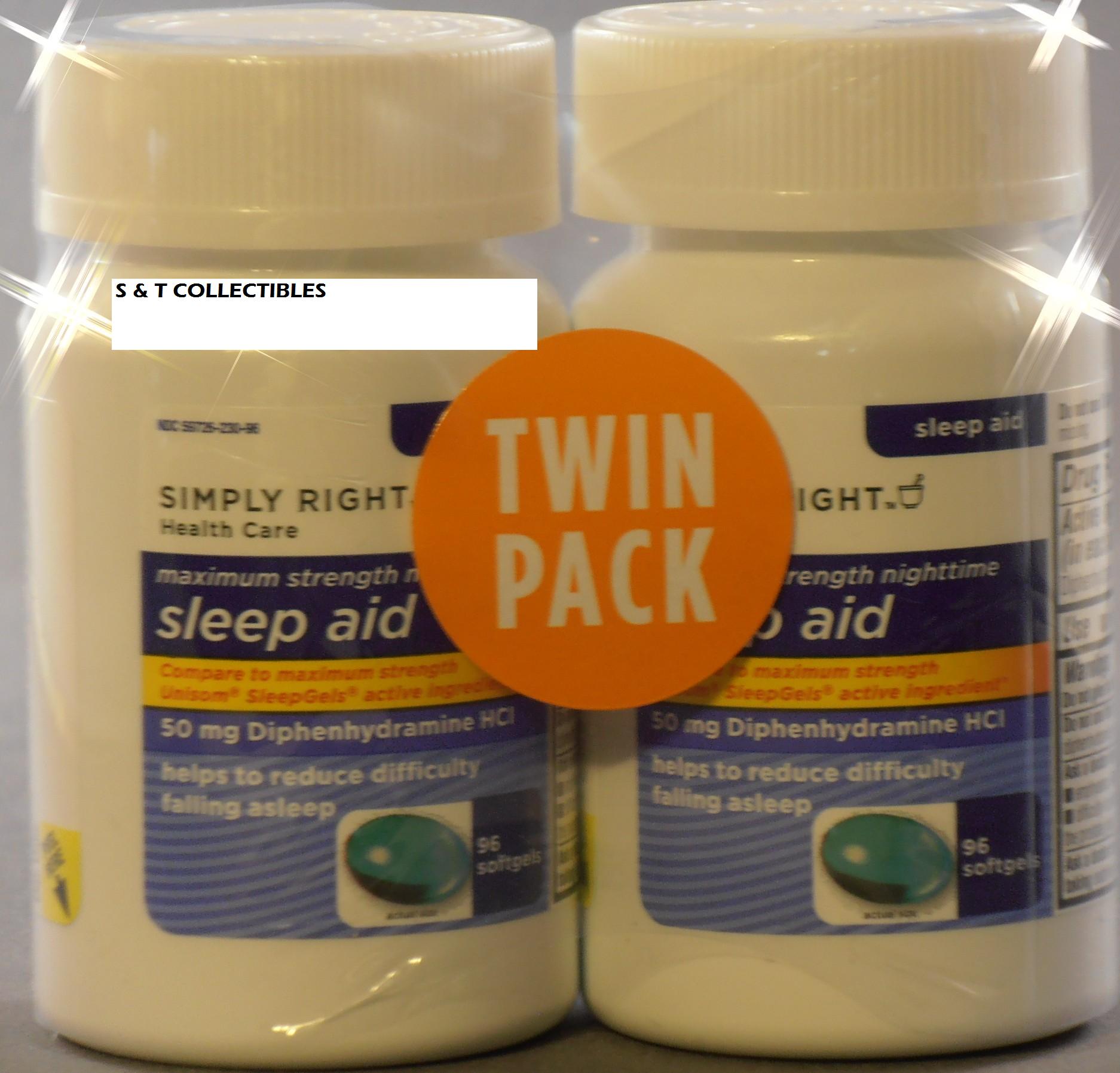 192ct Simply Right Sleeping Pills Sleep Aid Soft Gels -- U.S Delivery