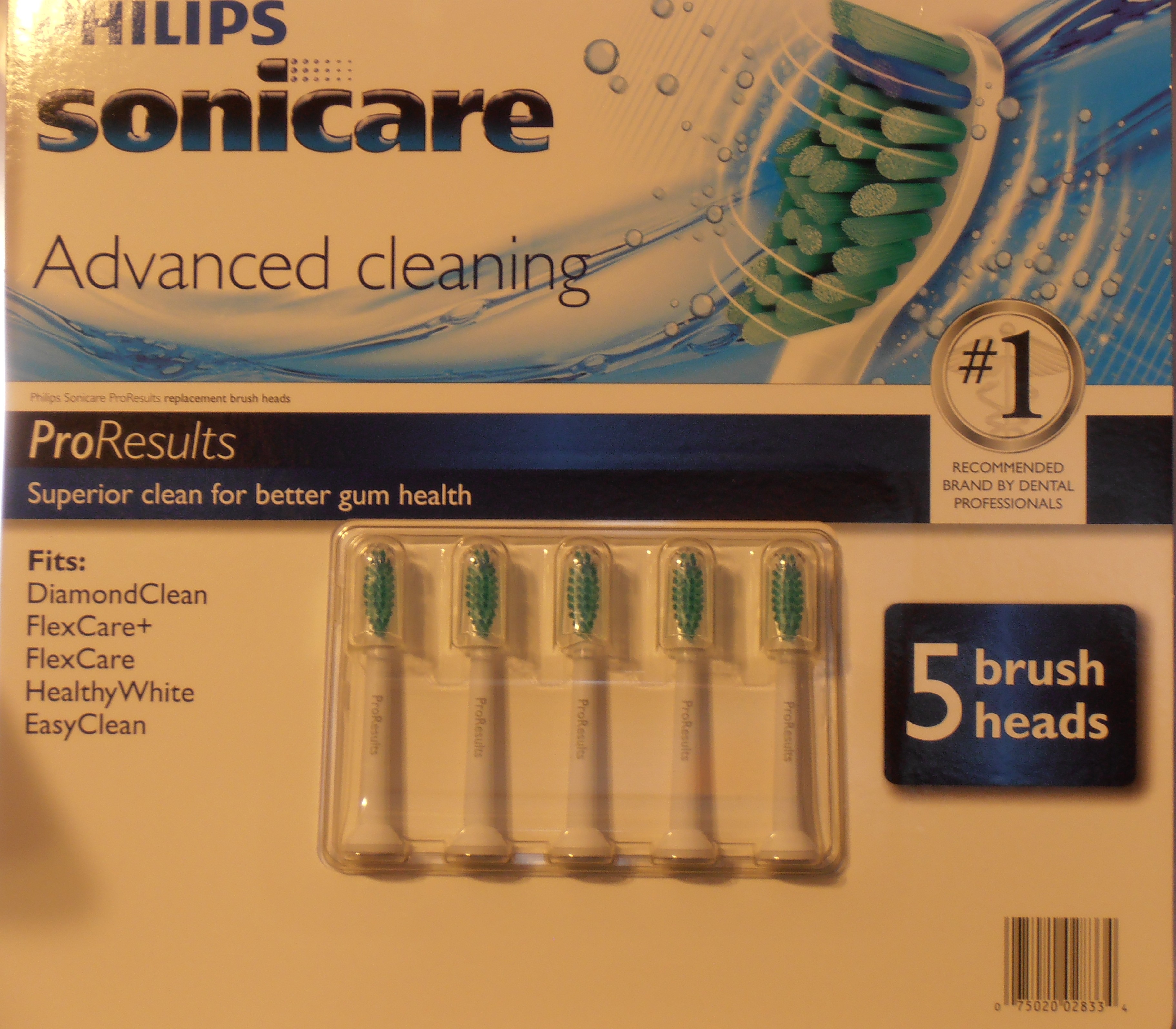 5ct SoniCare ProResults Standard Toothbrush Head Replacements -- U.S. Delivery