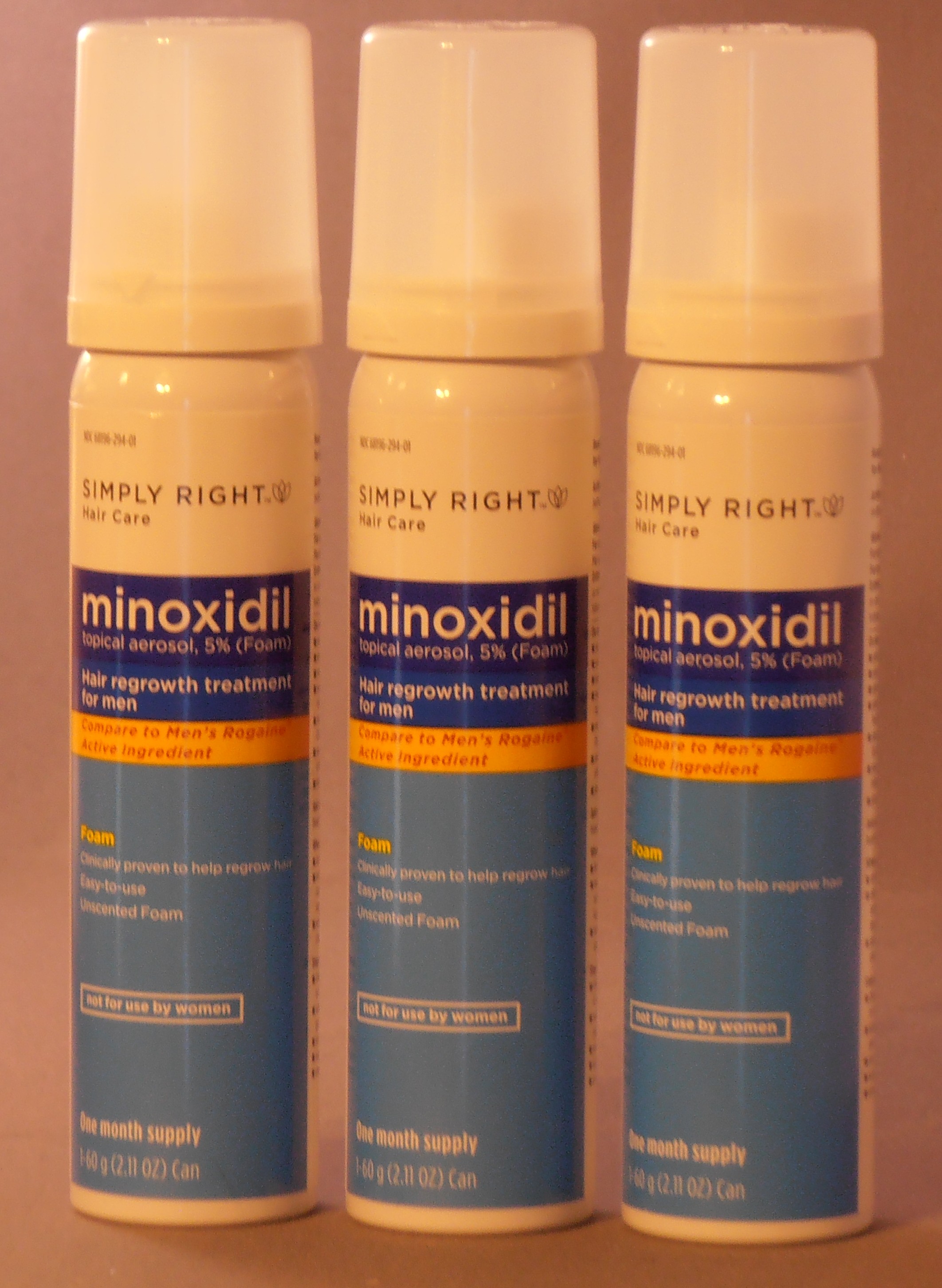 Simply Right Mens 5% Minoxidil Foam 3 Month Supply -- US Delivery