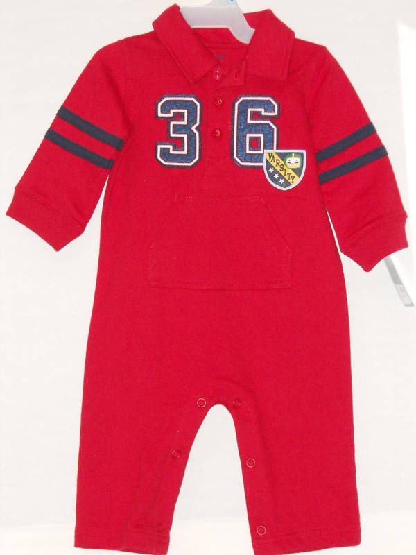 Carters Boys One Piece Red Jump Suit Size New Born NWT Nice -- US Delivery