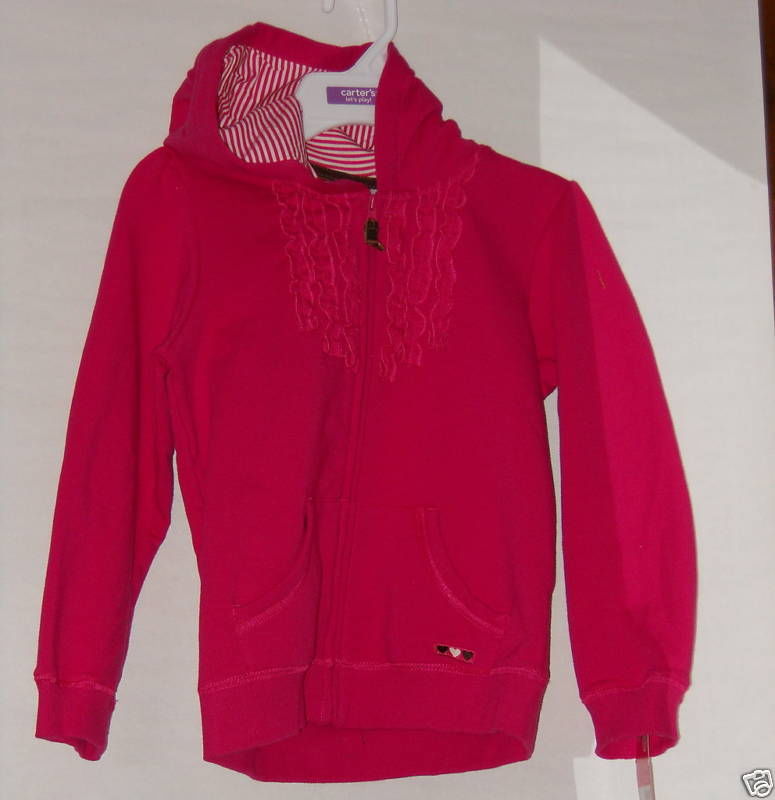 Carter's Girls Embelished Hoodie Pink Size 4 NWT Cute! -- US Delivery