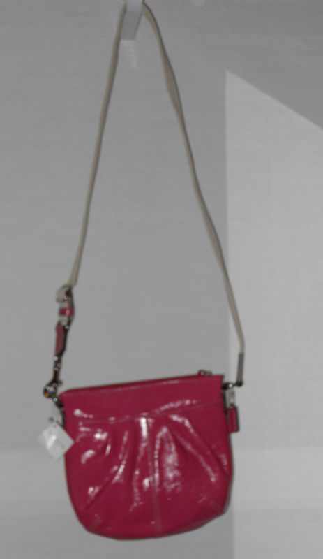 COACH Pink Patent Pleated Swingpack Tote Purse NWT Nice -- US Delivery