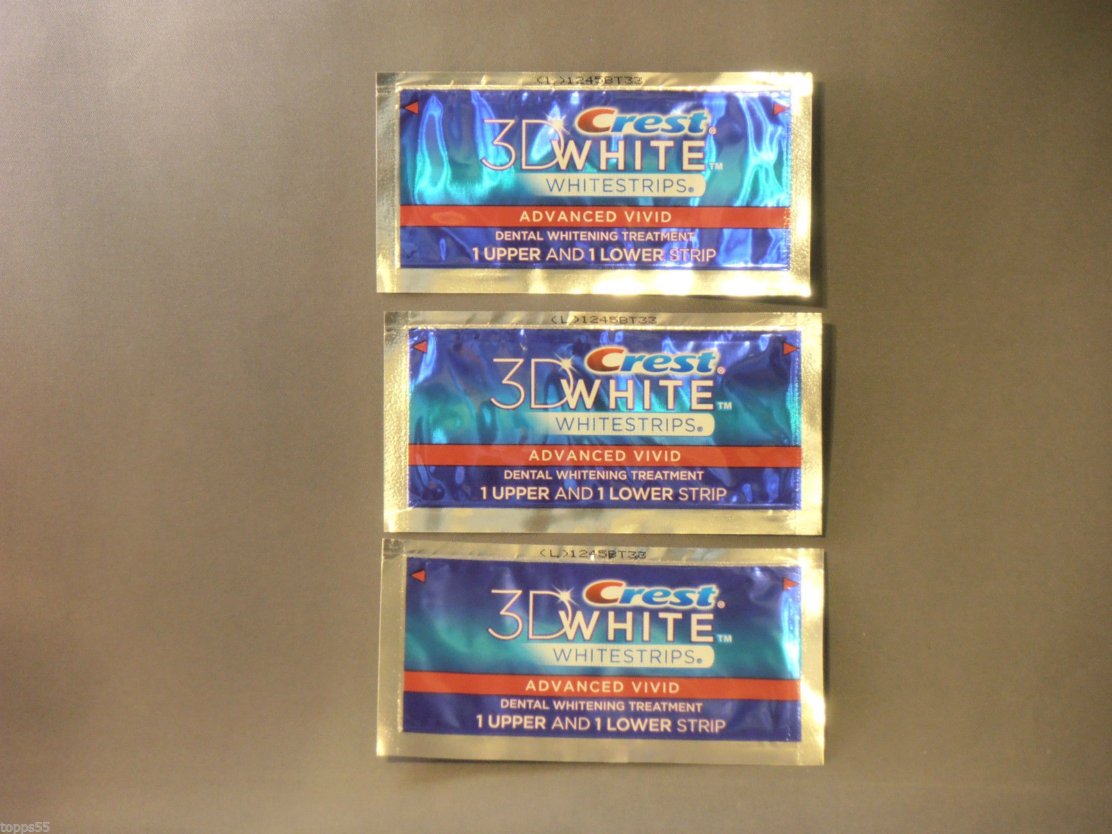 New Crest 3D Dental Whitestrips Advanced Vivid 6 Whitening Strips in 3 Pouches -- US Delivery