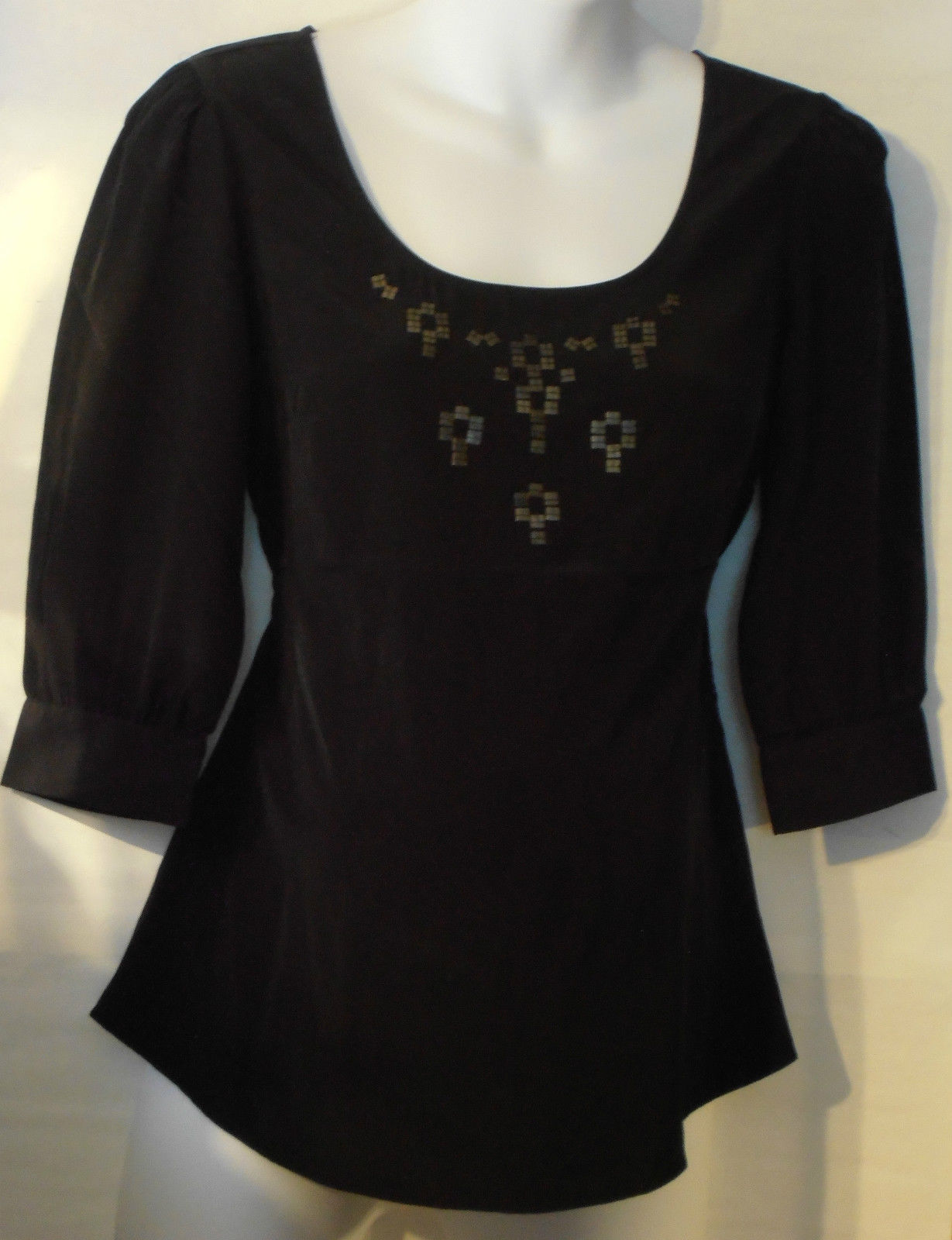 Gap Maternity Black Tie Back Sequin-Trim Blouse Top Shirt X-Small NWT Nice! -- US Delivery