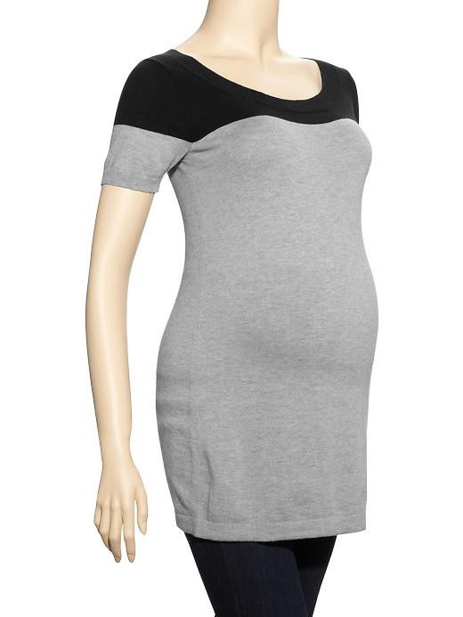 Gap Maternity Heather Grey Colorblock Short-Sleeve Sweater Top X-Large NWT Nice! -- US Delivery