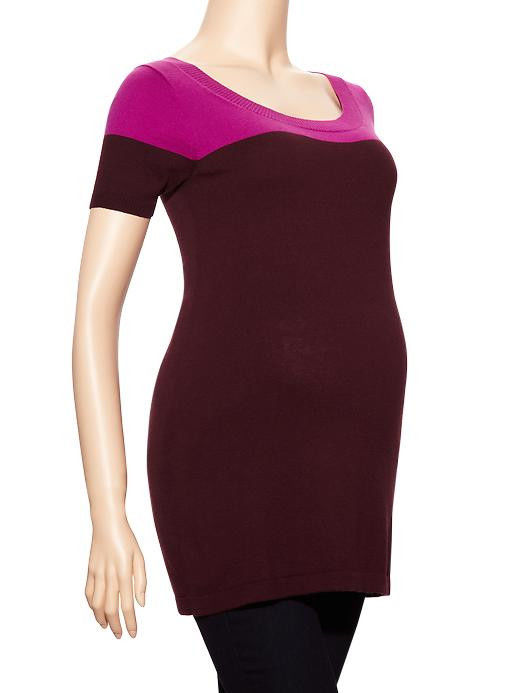 Gap Maternity Vamp Red Colorblock Short-Sleeve Sweater Top X-Large NWT Nice! -- US Delivery