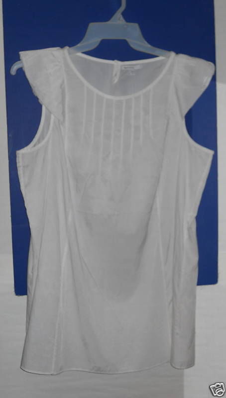 Gap Maternity White Ruffled Sleeve Shirt Top Size XL -- US Delivery