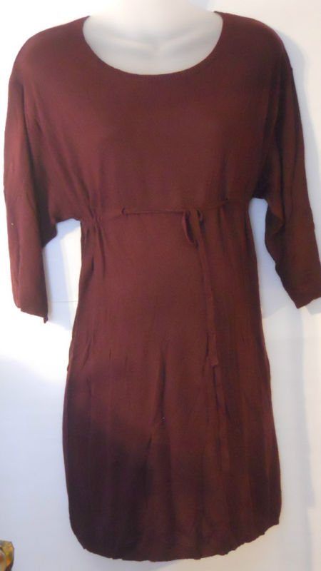 Gap Maternity Burgundy Shirred Crew Neck Elbow Sleeve Tunic Sweater Large NWT! -- US Delivery