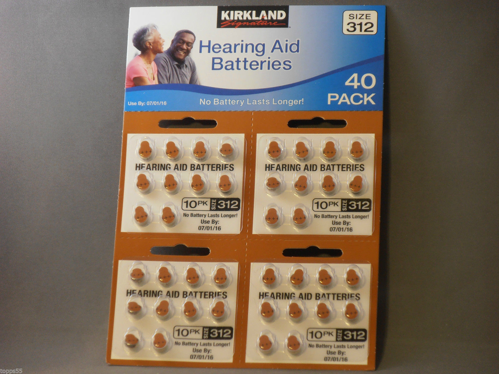 40ct Kirkland Signature Hearing Aid Batteries #312 Zinc Air Long Lasting NEW! -- US Delivery