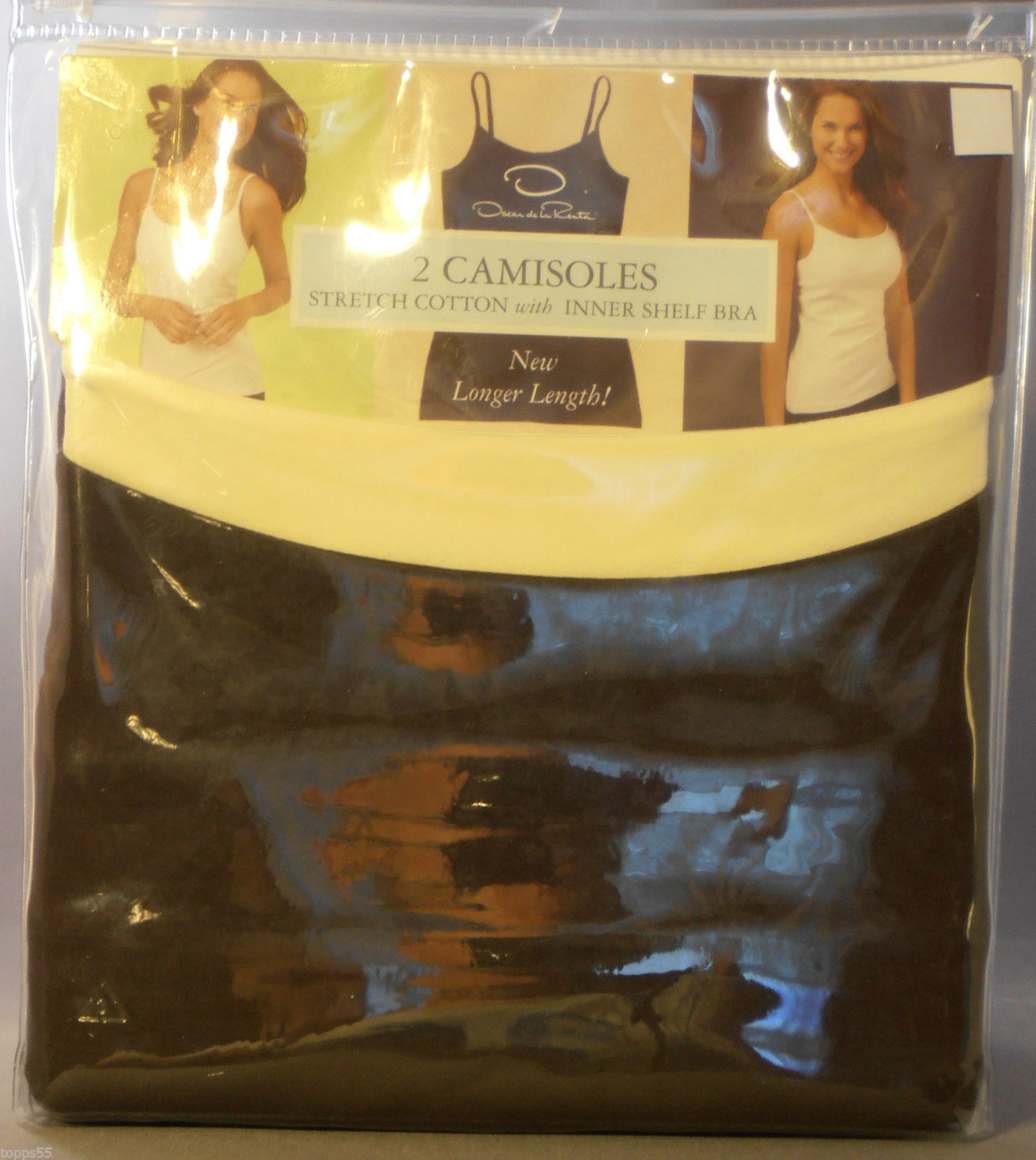 2pk Oscar De La Renta Camisoles With Inner Shelf Bra Small One Beige/One Brown -- US Delivery