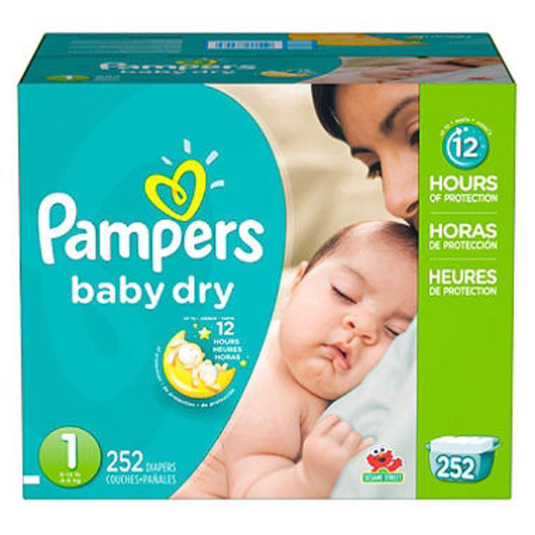 Pampers 12 Hr Baby Dry Disposable Baby Diapers Size 1 -- US Delivery