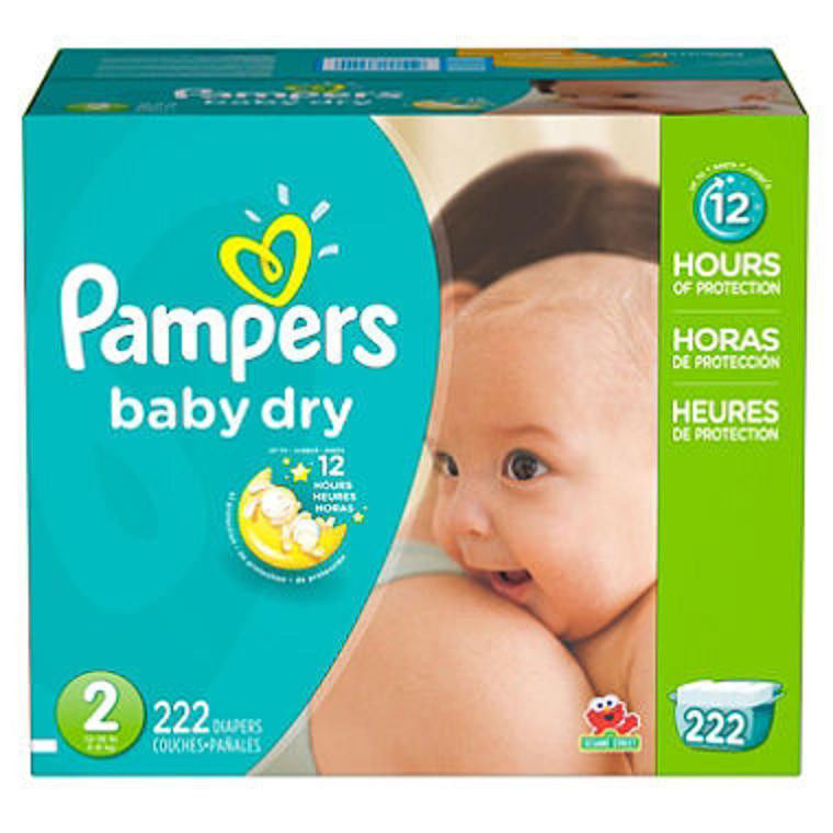 Pampers 12 Hr Baby Dry Disposable Baby Diapers Size 2 -- US Delivery