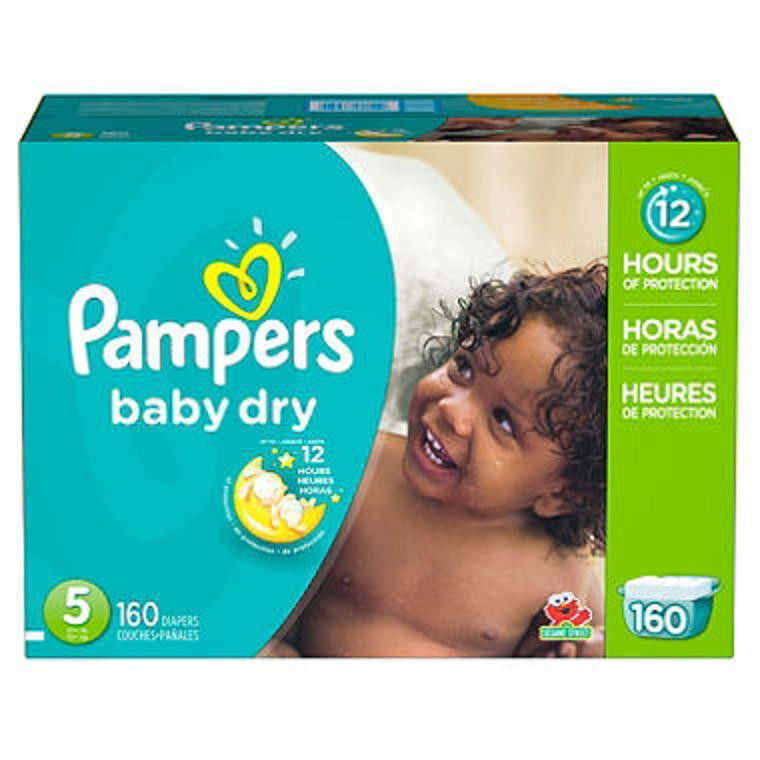 Pampers 12 Hr Baby Dry Disposable Baby Diapers Size 5 -- US Delivery