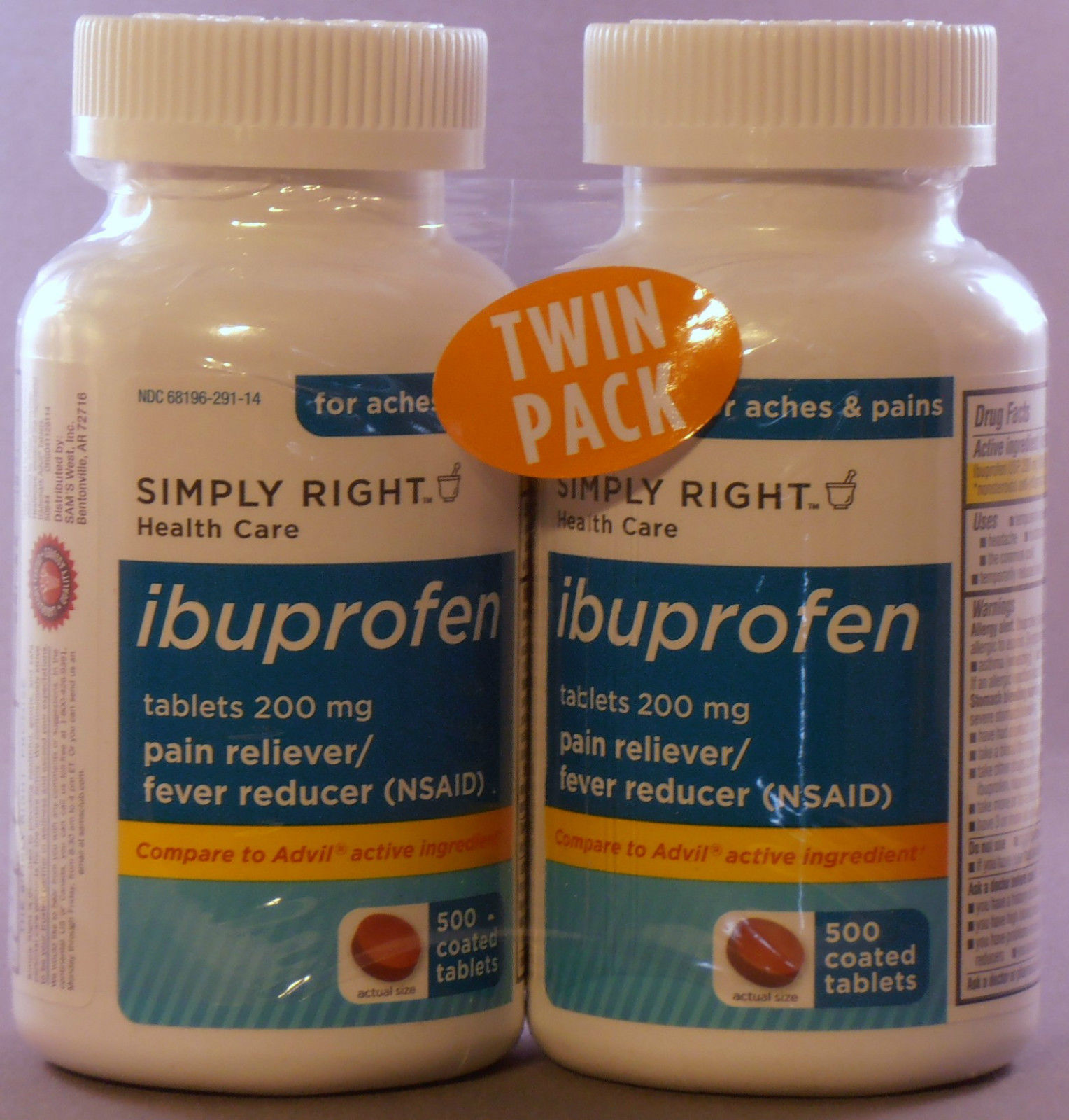 1000ct Generic Ibuprofen Pain / Fever Reducer 200mg (NSAID) Coated Tablets NEW -- US Delivery