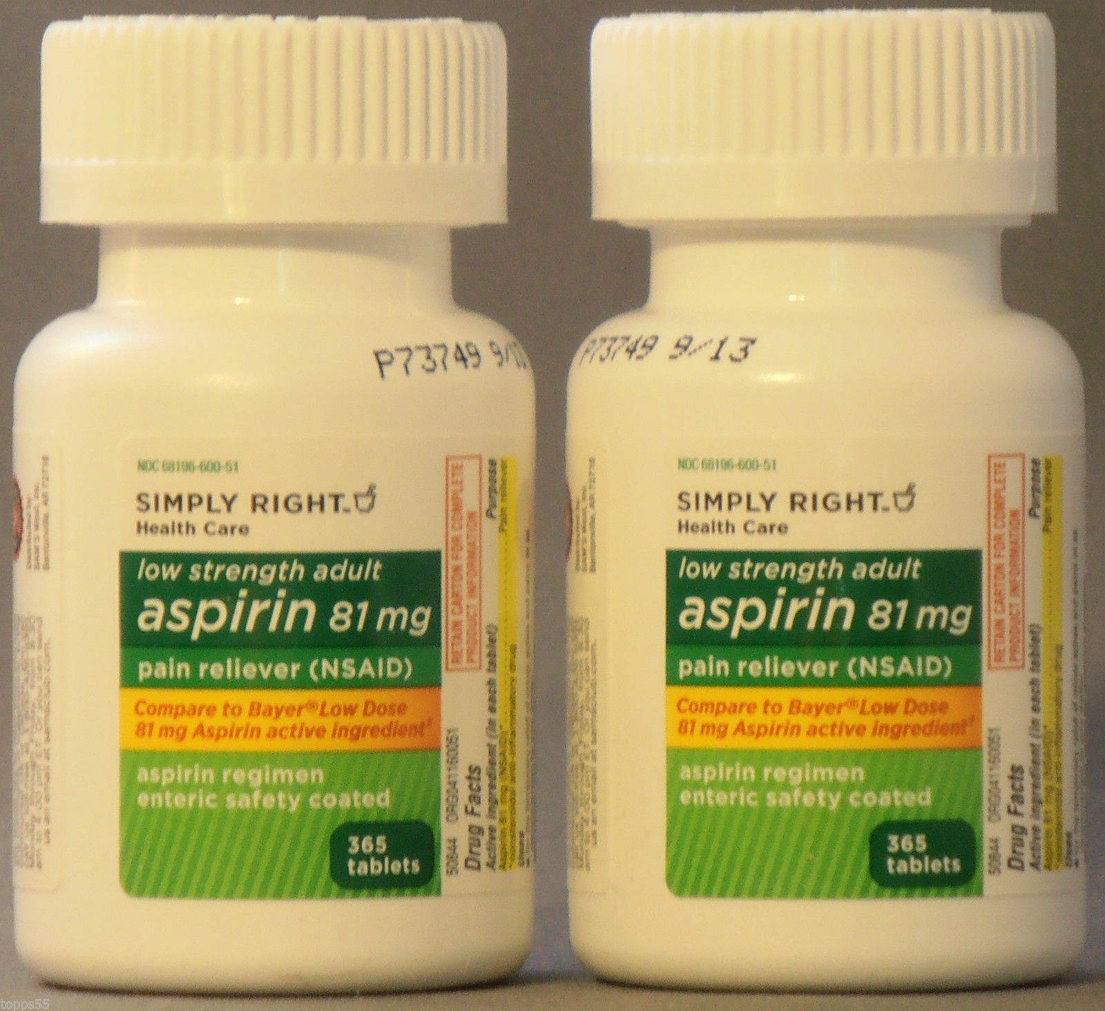 730 ct Generic Low Dose Adult Aspirin 81mg Enteric Safety Coated Sealed New -- US Delivery