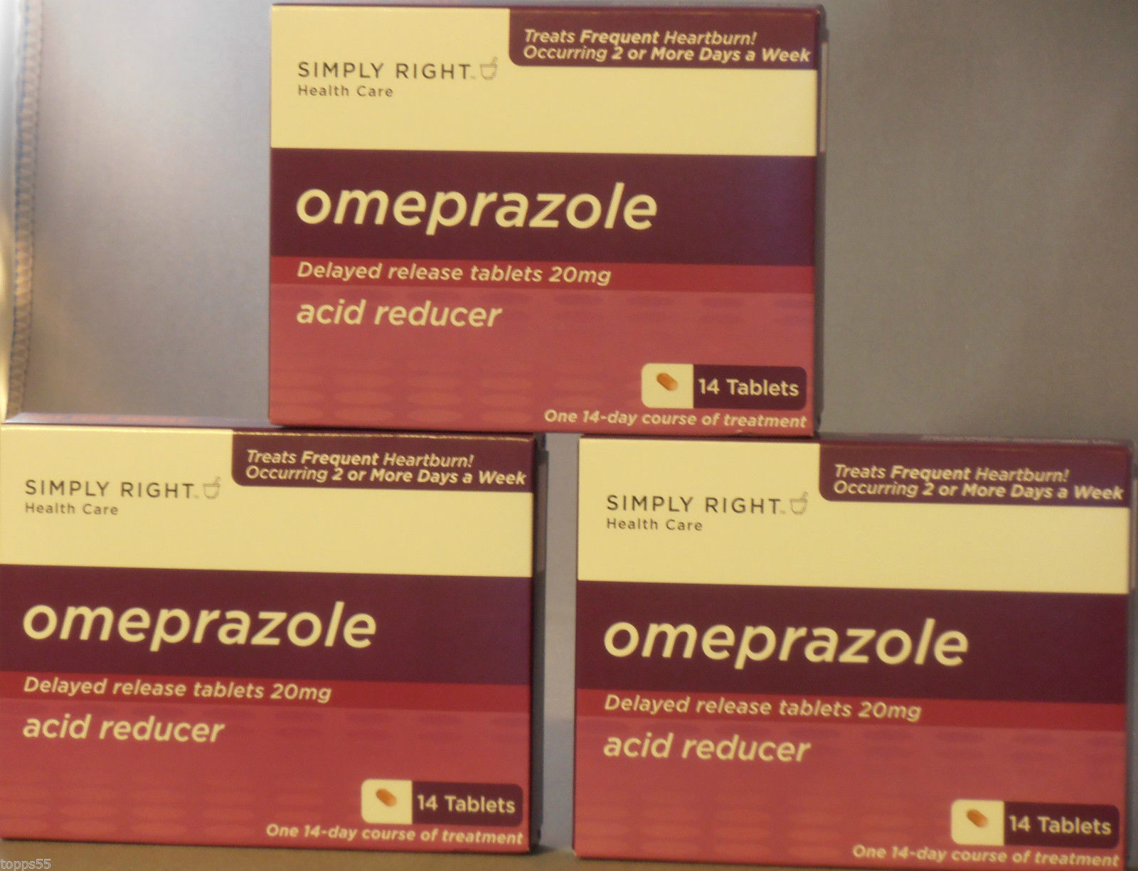42ct Simply Right Generic Omeprazole OTC Acid Reducer HeartburnTablets 20mg New -- US Delivery