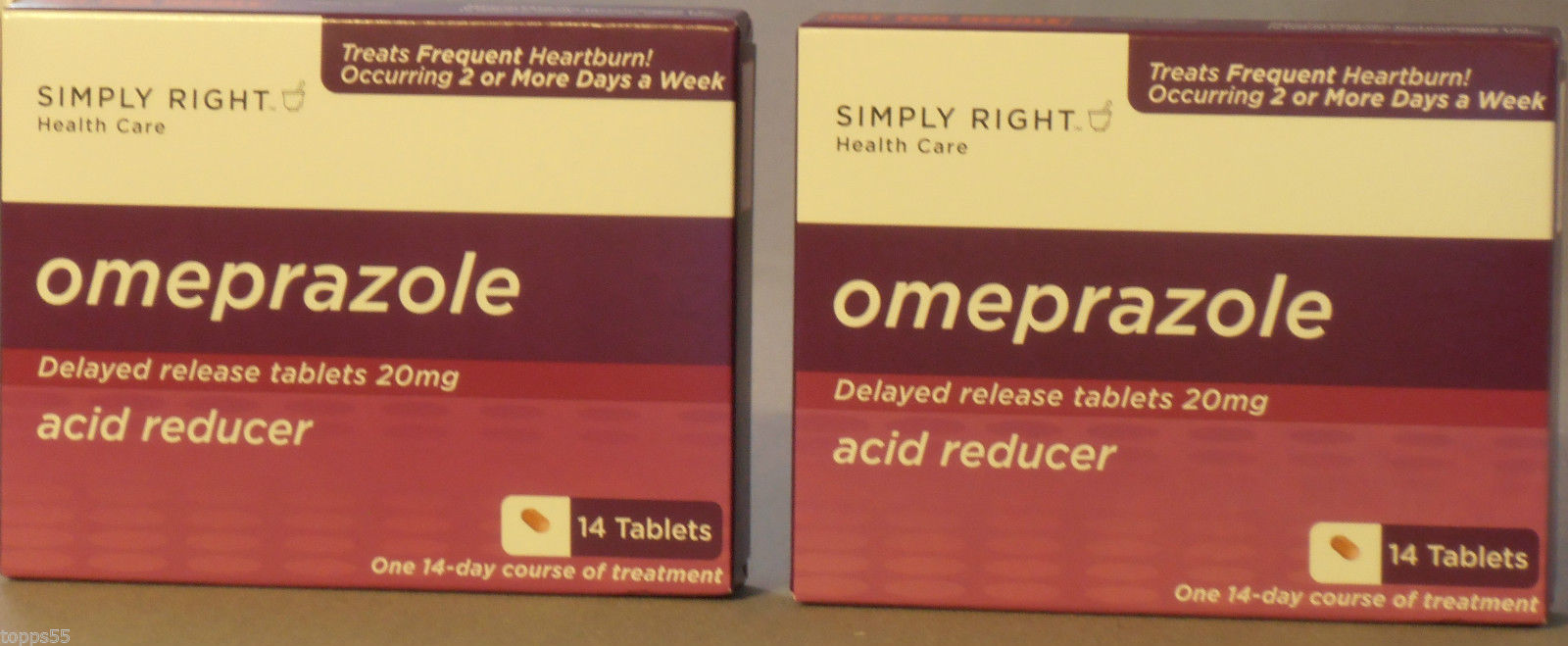 28ct Simply Right Generic Omeprazole OTC Acid Reducer HeartburnTablets 20mg New -- US Delivery