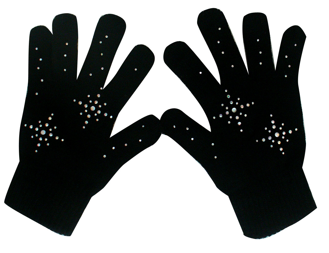 girls  ice skating Gloves with AB Clear Rhinestones Snow Flakes