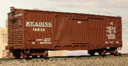 11151 XMH DS BOX CAR, MODERN, REVERSE CORRUGATED ENDS, P&R, READING
