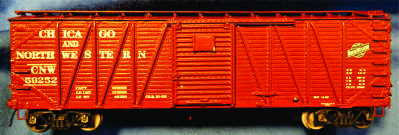 *13252 ARA 40 FT SS BOXCAR, 1927, VIKING ROOF, 4/4 DREADNAUGHT END, YOUNGSTOWN STEEL DOOR, AJAX, AB BRAKE, C&NW